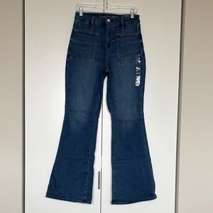 American Eagle Outfitters Deep Blue Flare Jeans